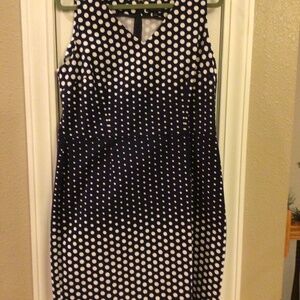 Tommy Hilfiger Navy Blue/White Polkadot Sleeveless Dress